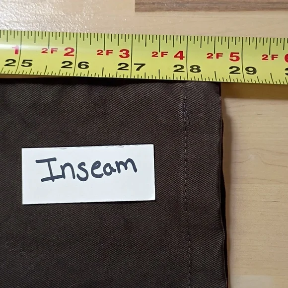 EUC JECKERSON Jeans Brown Iconic patches leg Denim Women Size 26 Bootcut - Picture 11 of 12